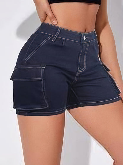 Women's Denim Shorts - Pockets Fitted detail view