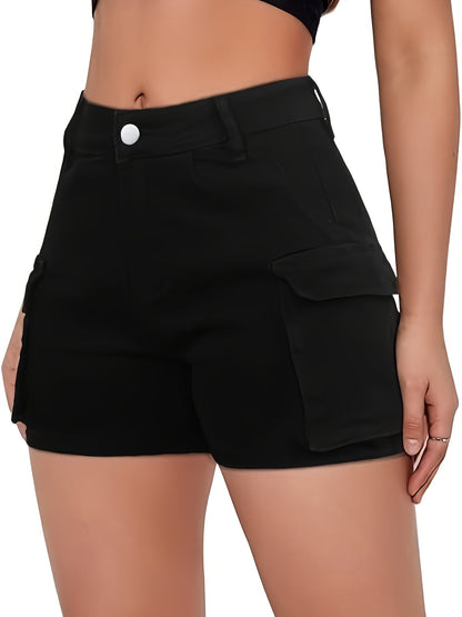 Women's Denim Shorts - Pockets Fitted detail view