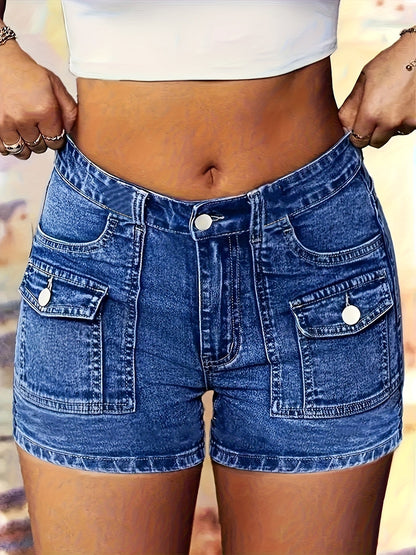 Women's Denim Shorts - Pockets Regular Fit detail view