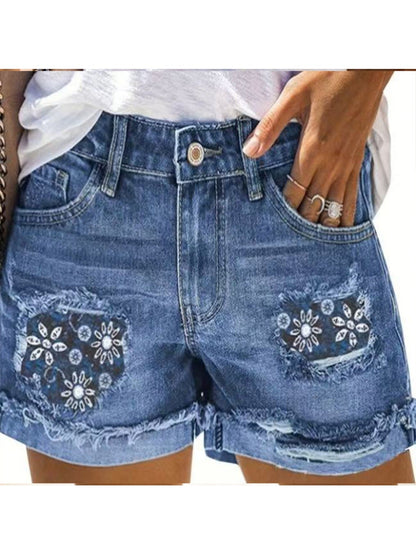 Women's Denim Shorts - Stretch Active – Blue detail view