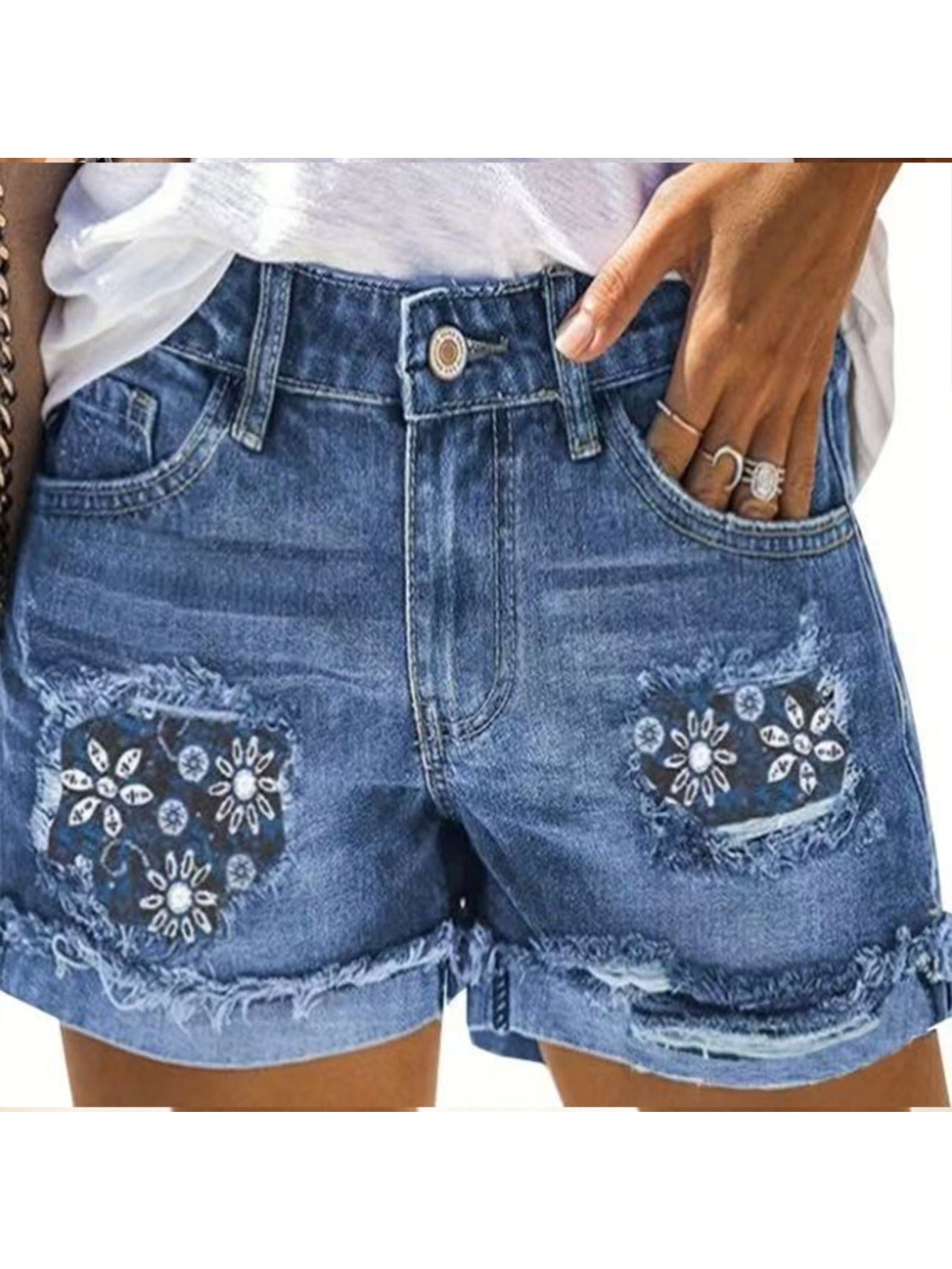 Women's Denim Shorts - Stretch Active – Blue – Blue option – main product image