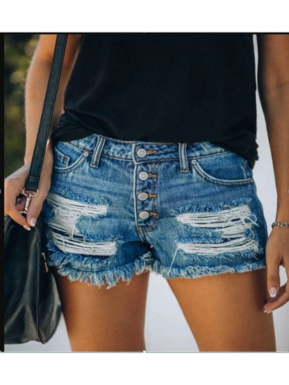 Women's Denim Shorts - Stretch Active – Blue / Grey – main product image