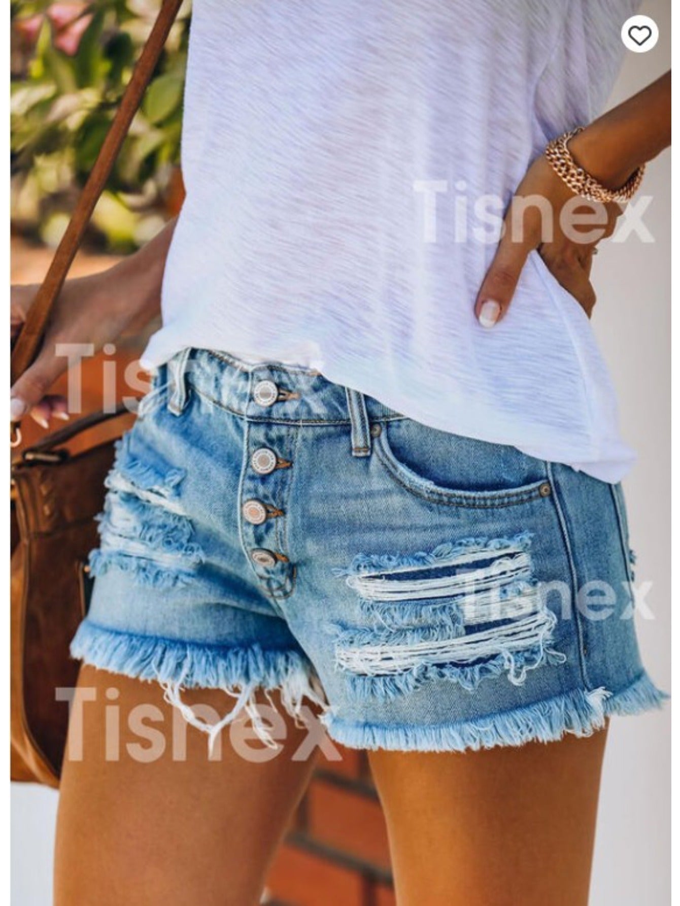 Women's Denim Shorts - Stretch Active – Blue / Grey – Blue option – view 3