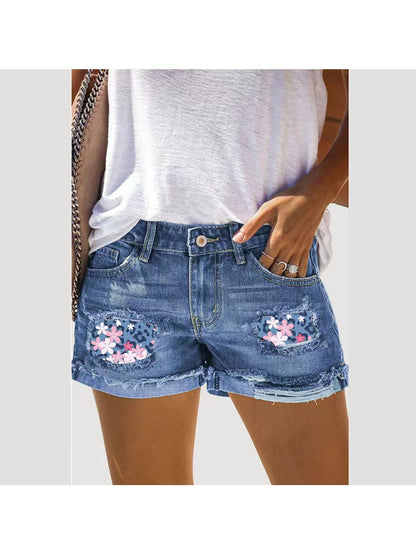 Women's Denim Shorts - Stretch – Blue Denim Wash 71397 detail view