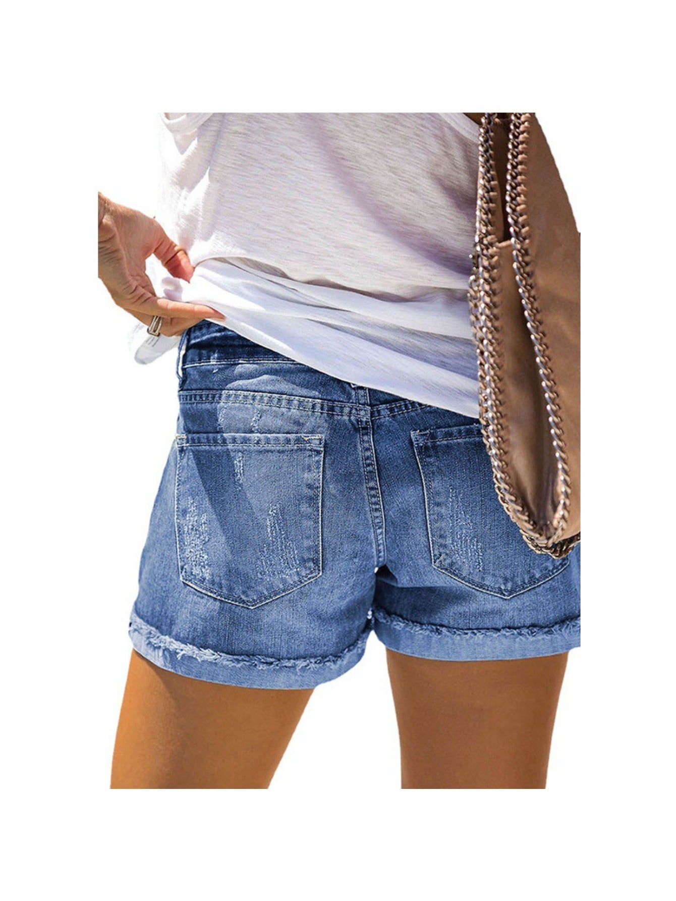 Women's Denim Shorts - Stretch – Blue Denim Wash 71397 detail view