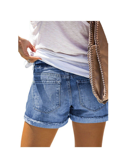Women's Denim Shorts - Stretch – Blue Denim Wash 71397 detail view