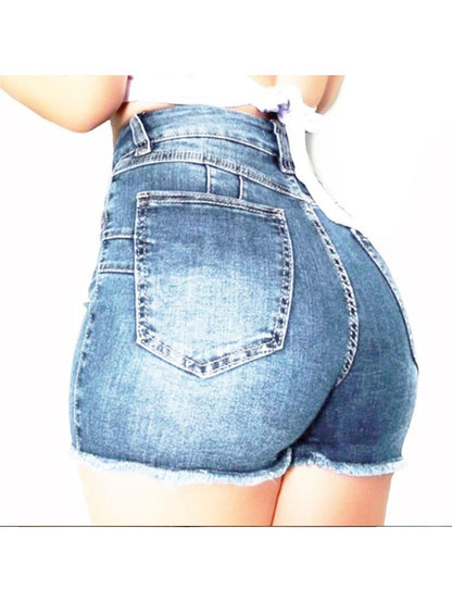 Women's Denim Shorts - Stretch – Dark Blue / Sizes S–XXL detail view