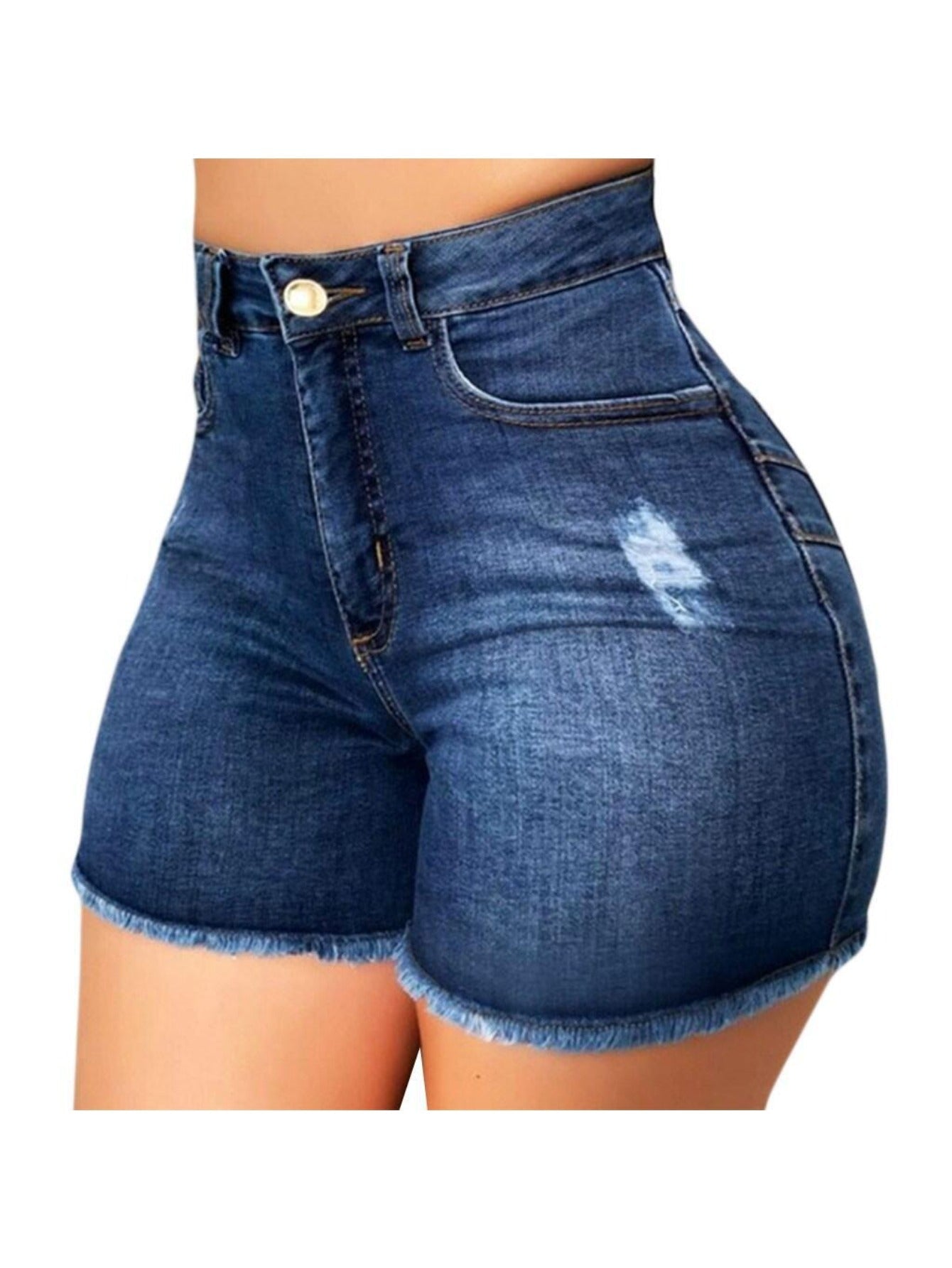 Women's Denim Shorts - Stretch – Dark Blue / Sizes S–XXL detail view