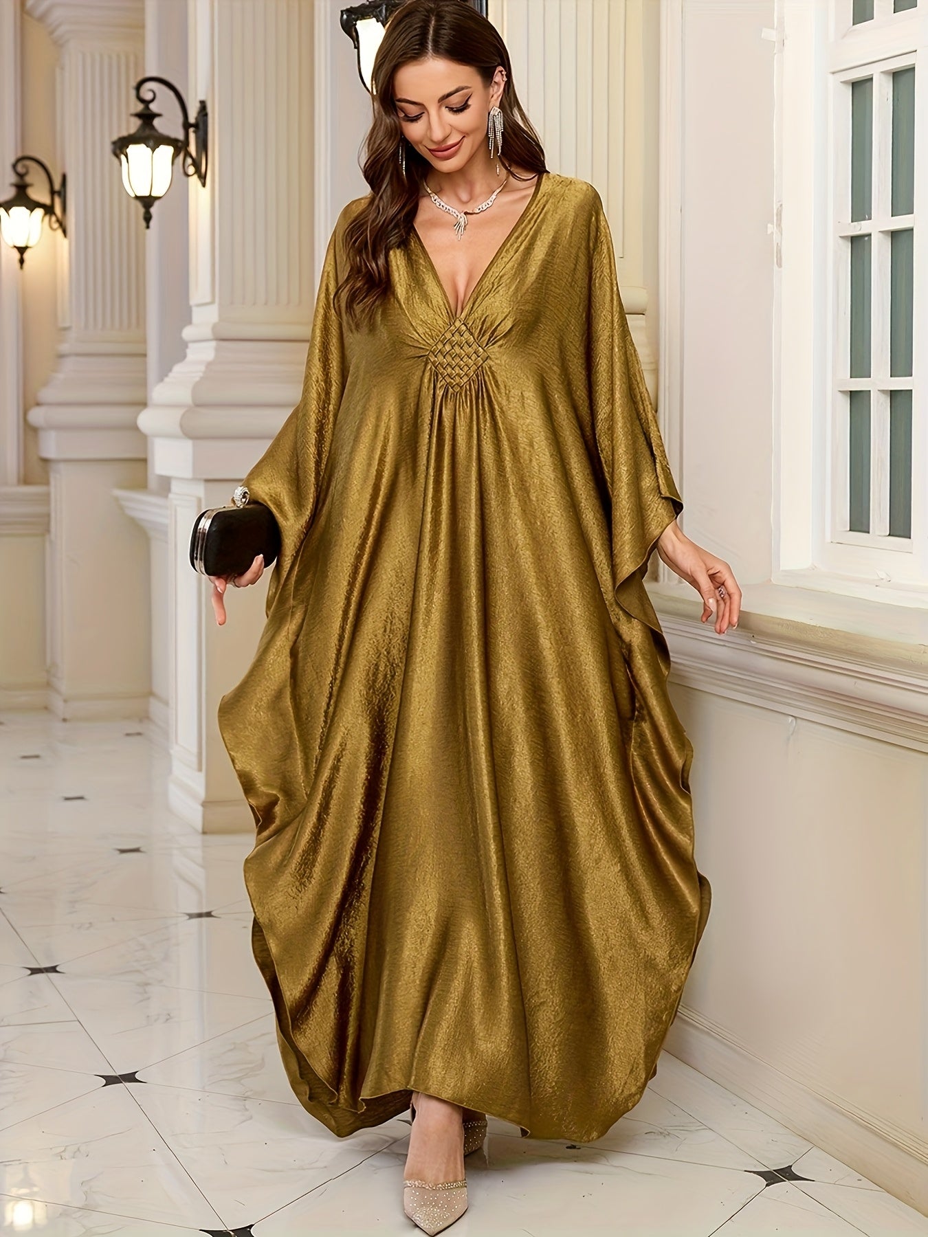 Women's Dress - Graphic V-Neck detail view