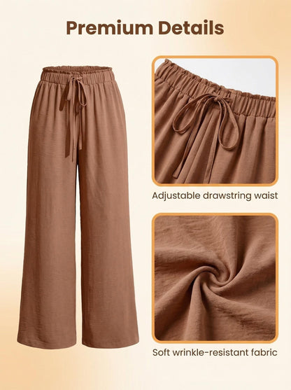 Women's Dress Pants - Drawstring Waist Relaxed fit 15 detail view