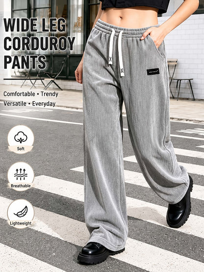Women's Dress Pants - Drawstring Waist Relaxed fit detail view