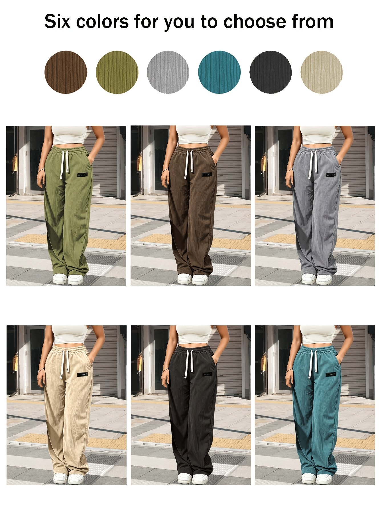 Women's Dress Pants - Drawstring Waist Relaxed fit detail view
