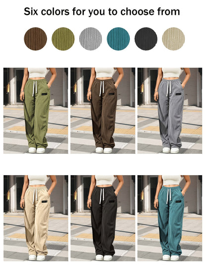 Women's Dress Pants - Drawstring Waist Relaxed fit detail view