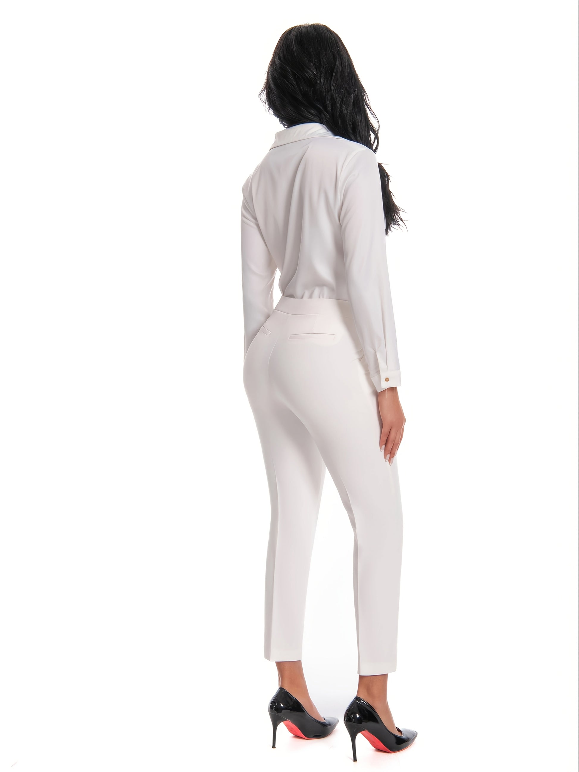 Women's Dress Pants - Everyday Comfort – Black / Red detail view
