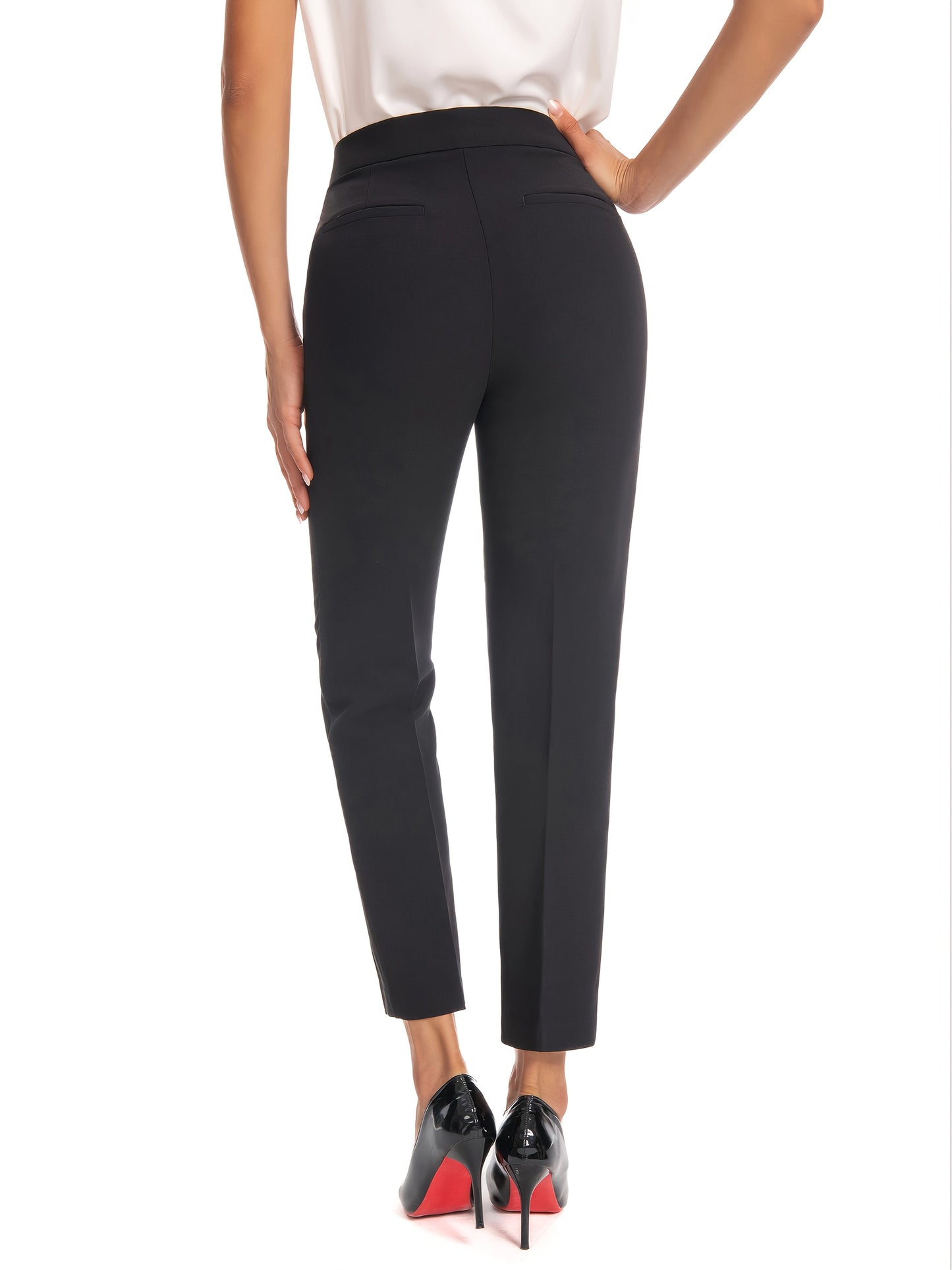 Women's Dress Pants - Everyday Comfort – Black / Red detail view