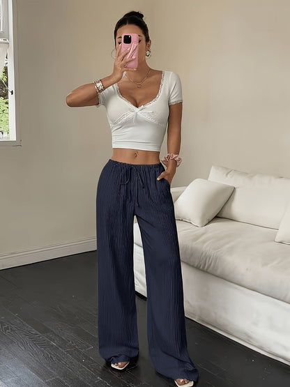 Women's Dress Pants - Wide-Leg Fit – 3-Color Selection detail view
