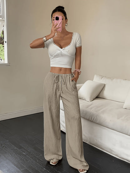 Women's Dress Pants - Wide-Leg Fit – 3-Color Selection detail view