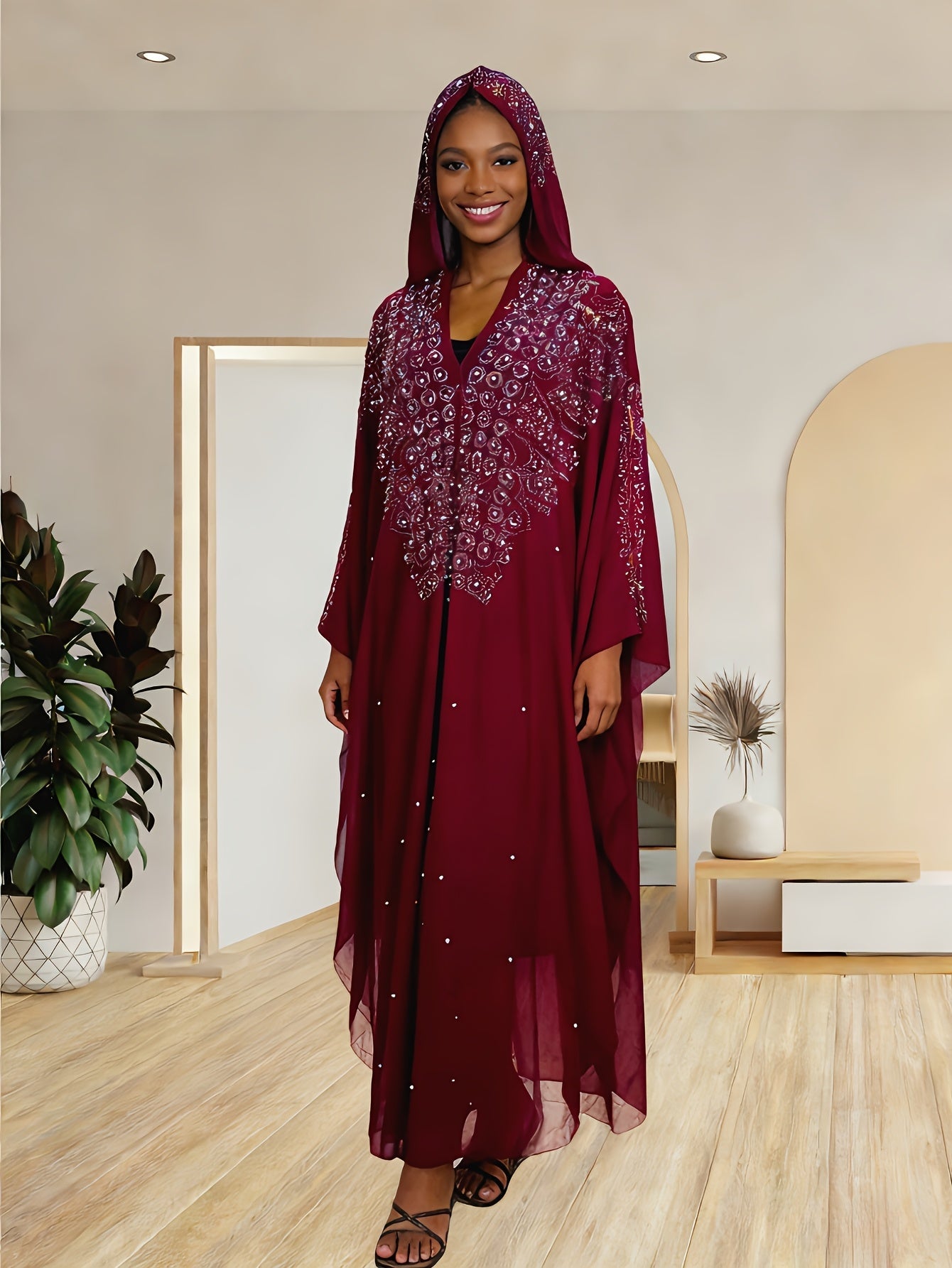 Women's Embellished Shawl - Long Sleeve Relaxed Fit – view 6