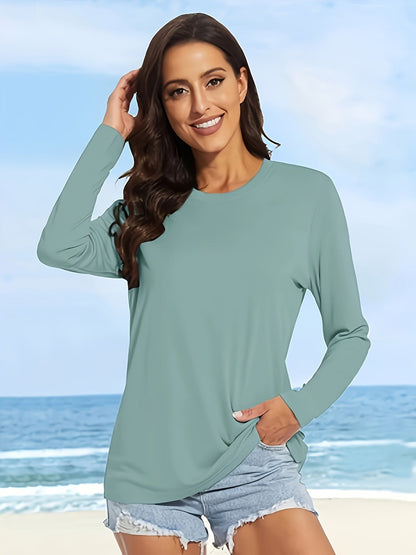 Women's Essential T-Shirt - 10-Pack Crew Neck Long Sleeve – Colorway 86373 detail view