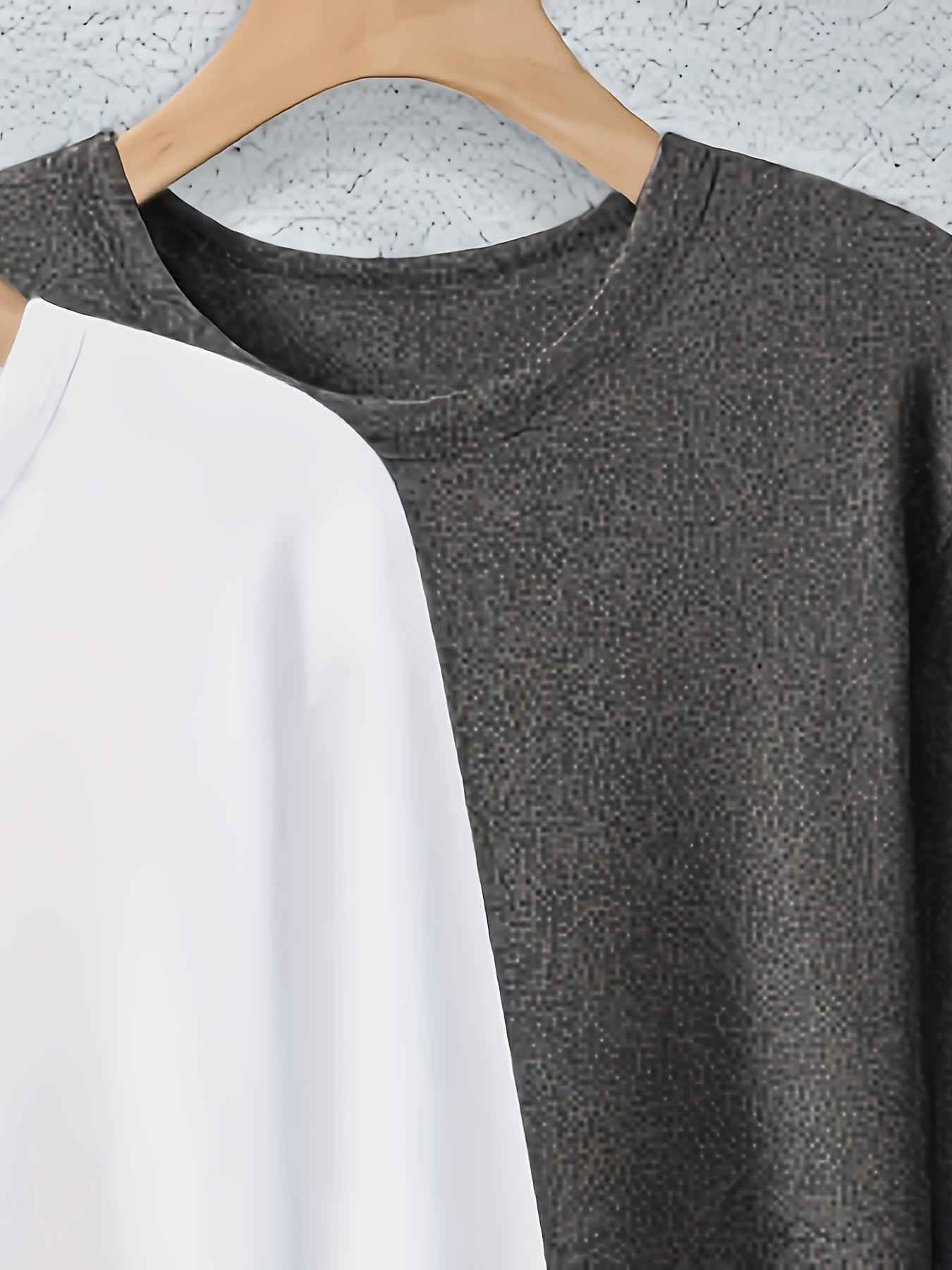 Women's Essential T-Shirt - 3-Pack Round Neck Long Sleeve – Sizes 1XL–5XL detail view