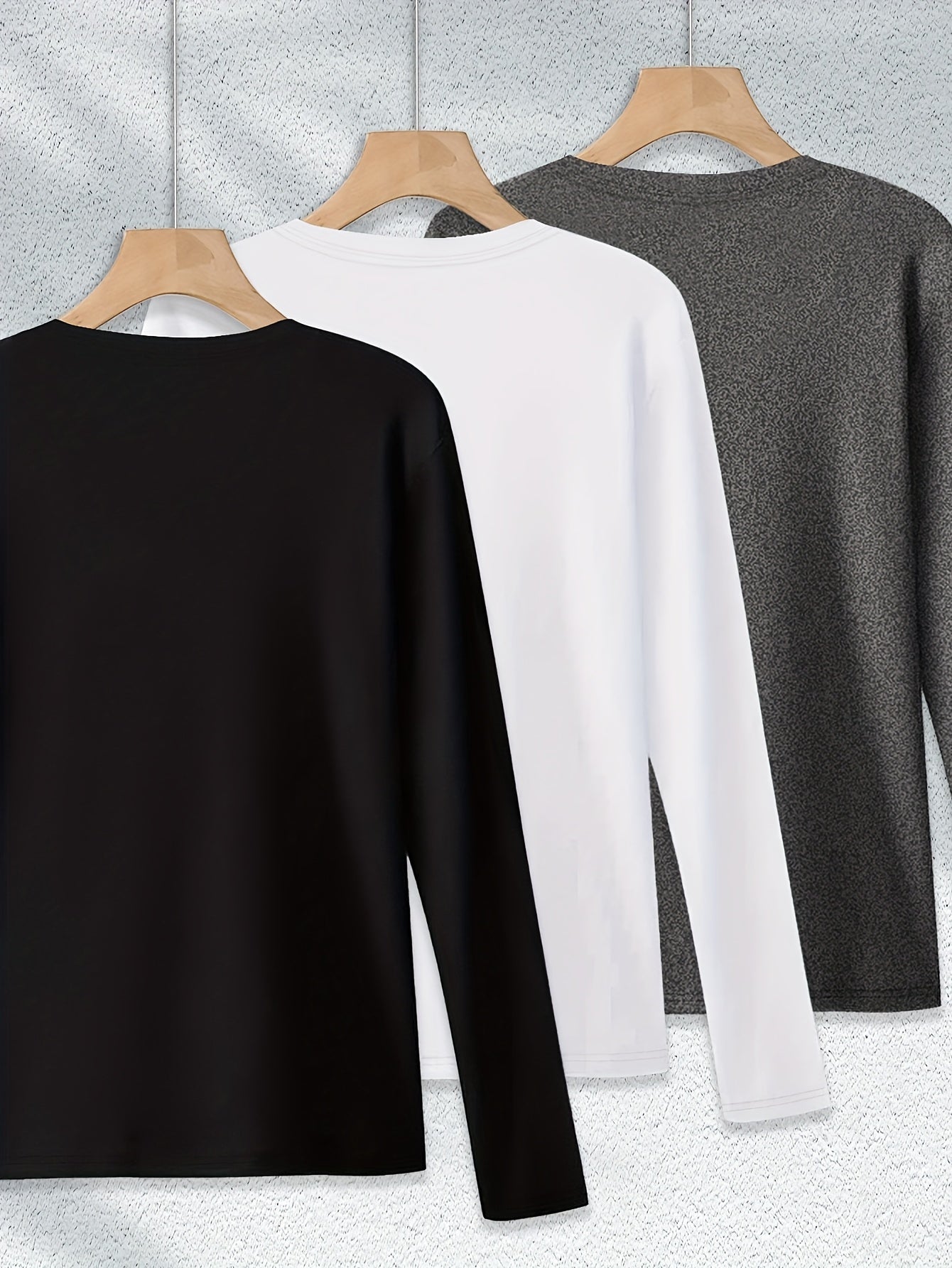 Women's Essential T-Shirt - 3-Pack Round Neck Long Sleeve – Sizes 1XL–5XL detail view