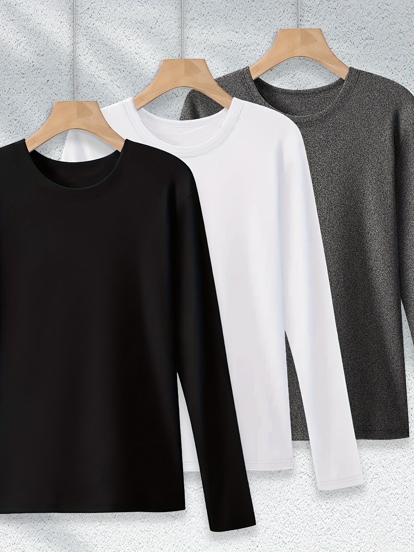 Women's Essential T-Shirt - 3-Pack Round Neck Long Sleeve – Sizes 1XL–5XL – view 9