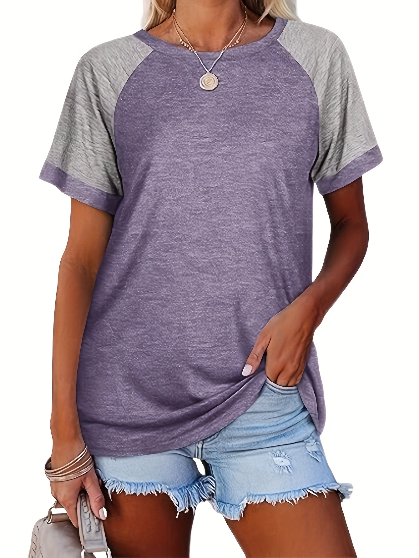 Women's Essential T-Shirt - 3-Pack Round Neck Short Sleeve – 7-Variant Selection detail view