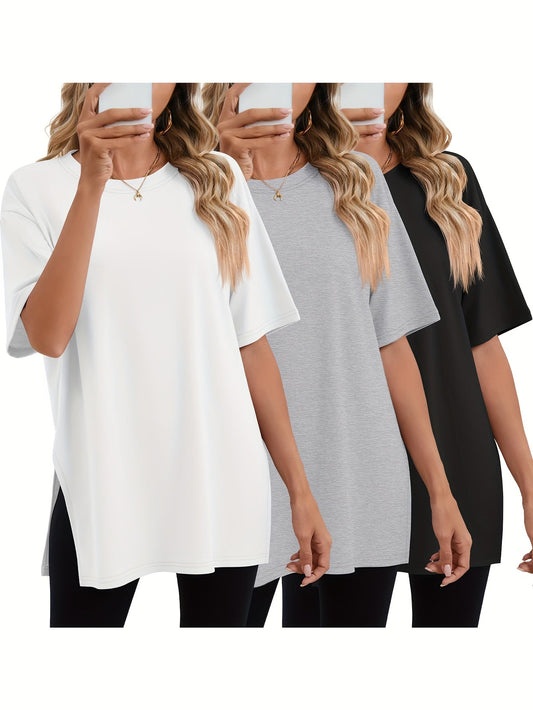 Women's Essential T-Shirt - 3-Pack Round Neck Short Sleeve – Colorway 52261 – main product image