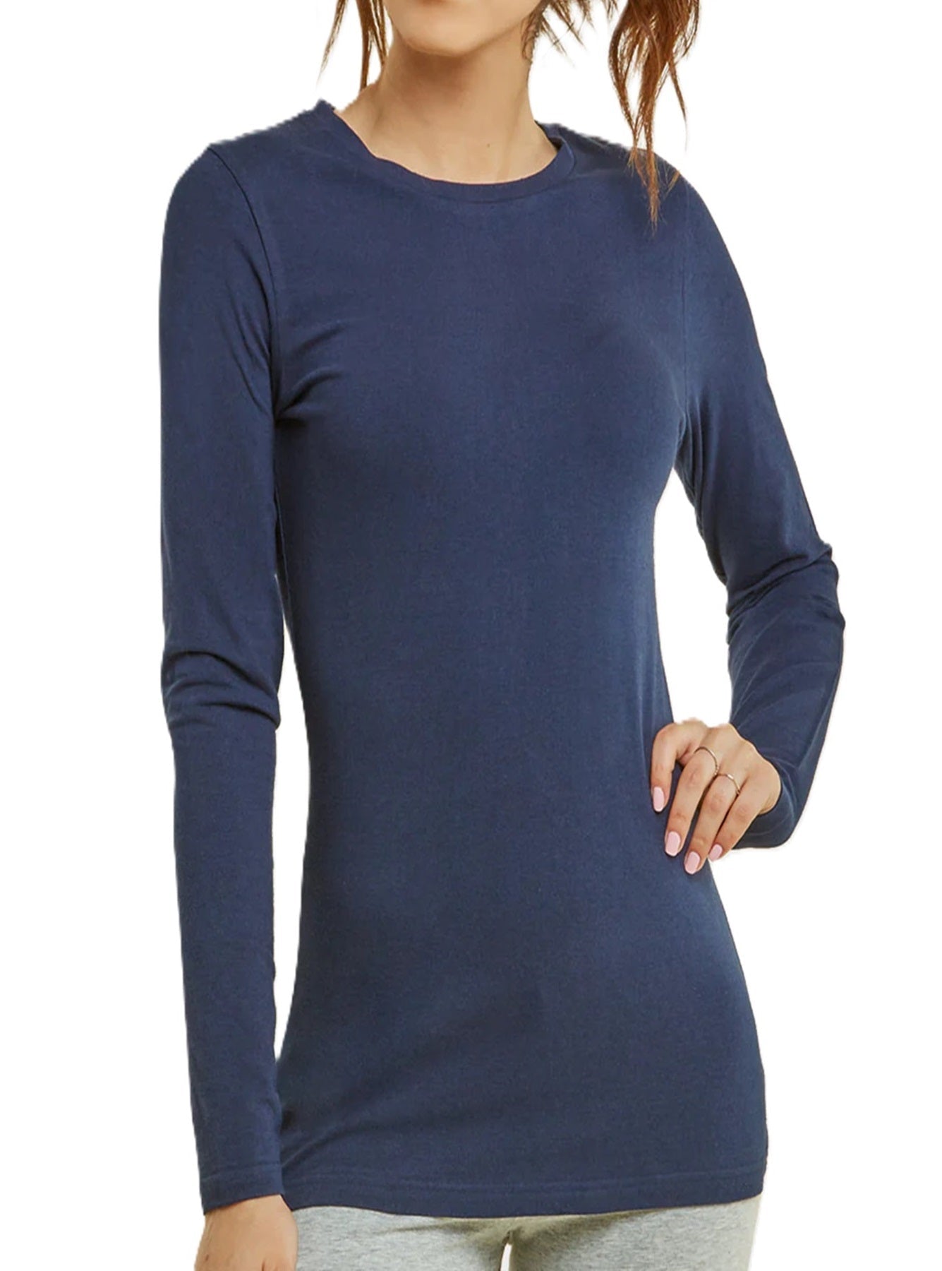 Women's Essential T-Shirt - Crew Neck Long Sleeve – Sizes S–L detail view