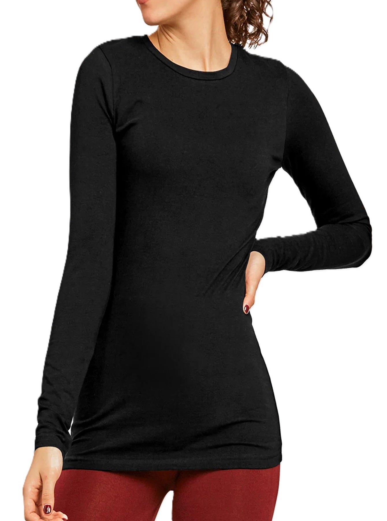 Women's Essential T-Shirt - Crew Neck Long Sleeve – Sizes S–L detail view