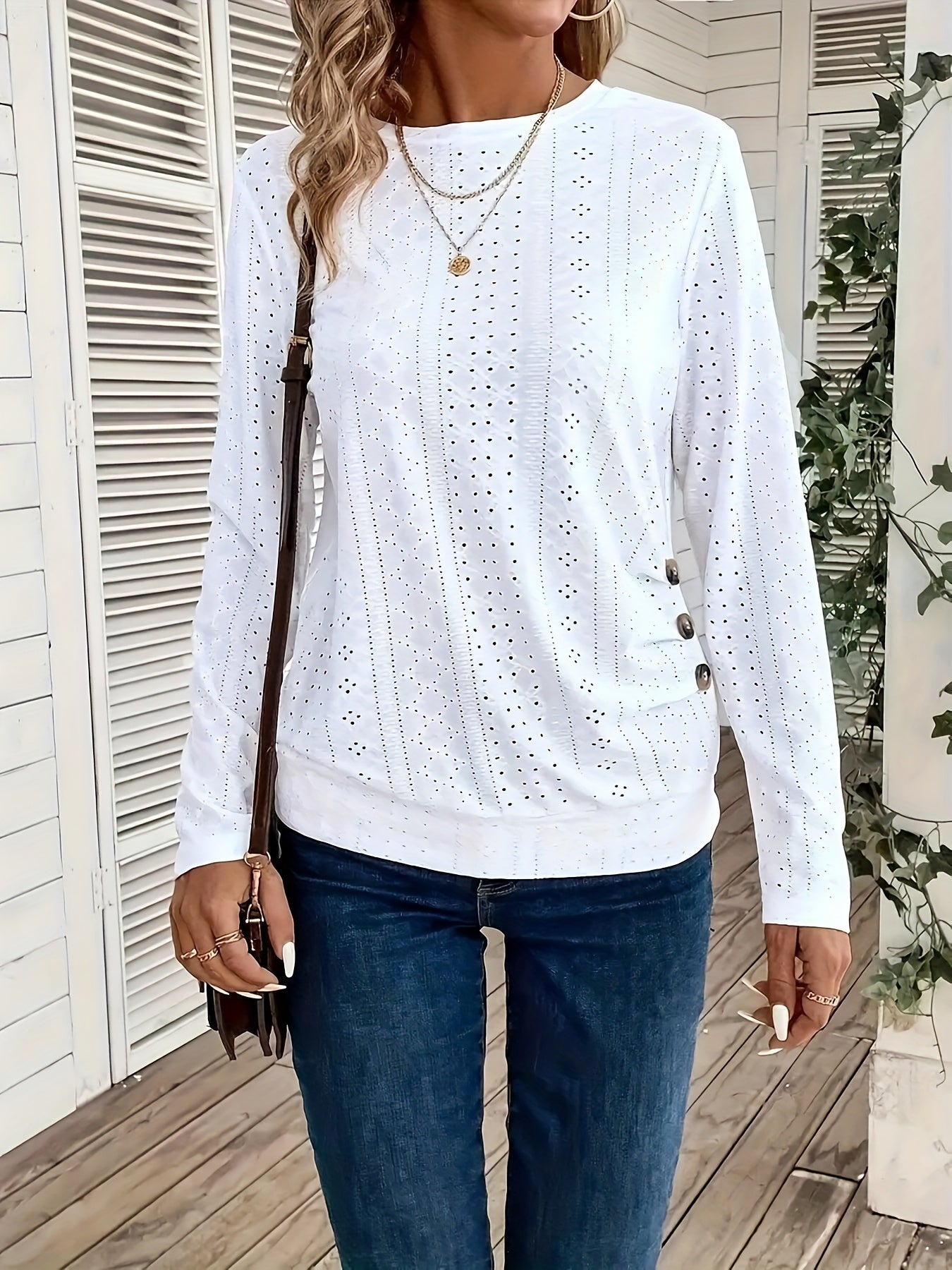 Women's Essential T-Shirt - Crew Neck Long Sleeve – Sizes S–XXL detail view