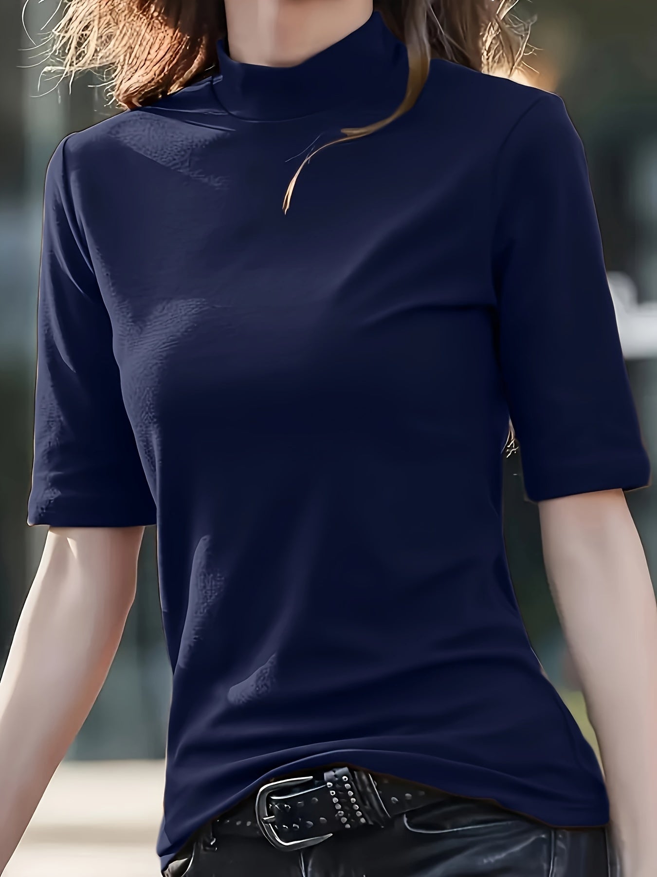 Women's Essential T-Shirt - Crew Neck Short Sleeve – 7-Color Selection – Green option – view 4