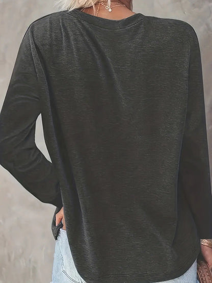 Women's Essential T-Shirt - Round Neck Long Sleeve – 24-Variant Selection detail view