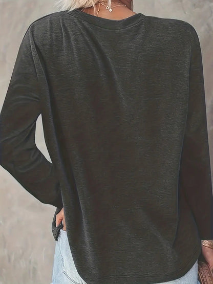 Women's Essential T-Shirt - Round Neck Long Sleeve – 25-Variant Selection detail view