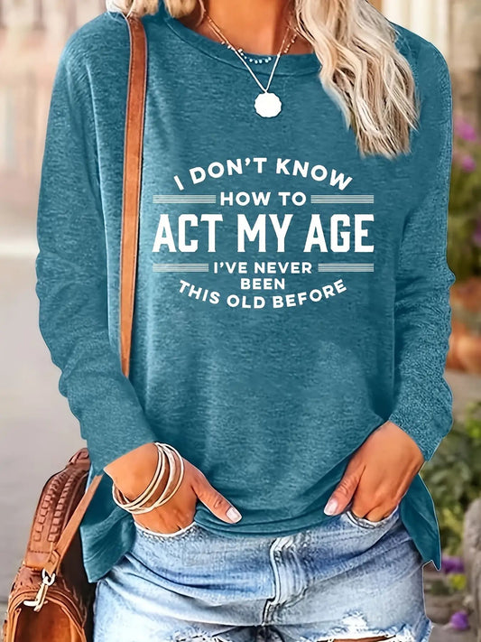 Women's Essential T-Shirt - Round Neck Long Sleeve – 25-Variant Selection – Blue option – main product image