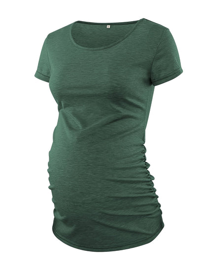 Women's Essential T-Shirt - Round Neck Short Sleeve – Black / Dark Green – Black option – view 4