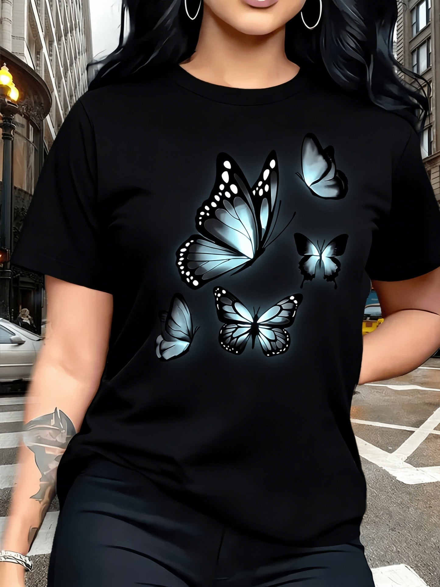 Women's Essential T-Shirt - Round Neck Short Sleeve – Dark Gray / White – Gray option – view 4