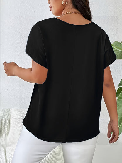 Women's Essential T-Shirt - V-Neck Short Sleeve – Black / Green – view 9