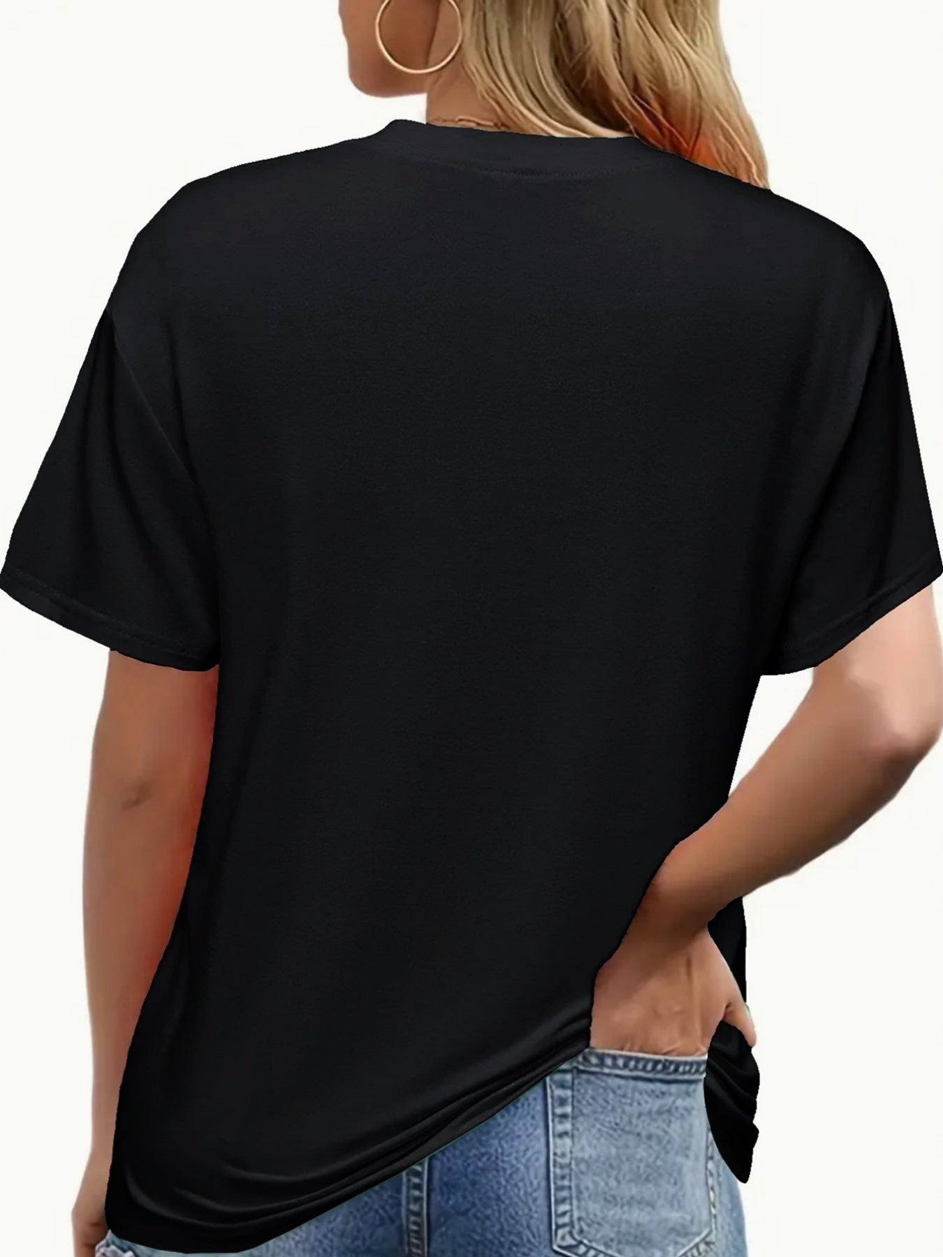 Women's Essential T-Shirt - V-Neck Short Sleeve – Grass Green / Purple – view 7