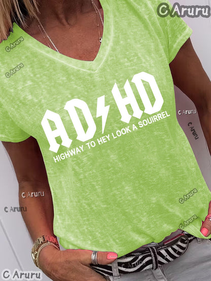 Women's Essential T-Shirt - V-Neck Short Sleeve – Grass Green / Purple – view 8