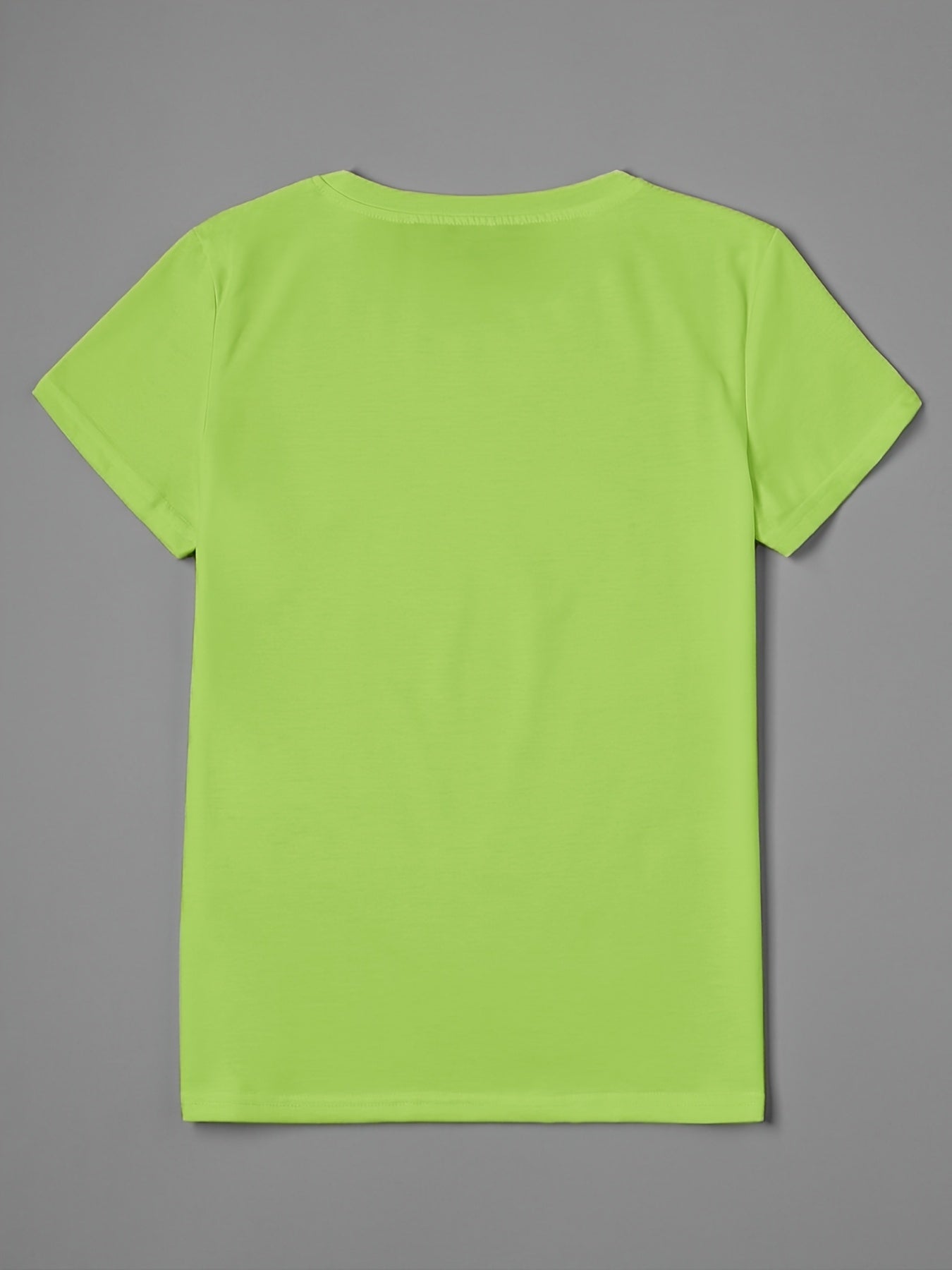 Women's Essential T-Shirt - V-Neck Short Sleeve – Grass Green / Purple – view 9