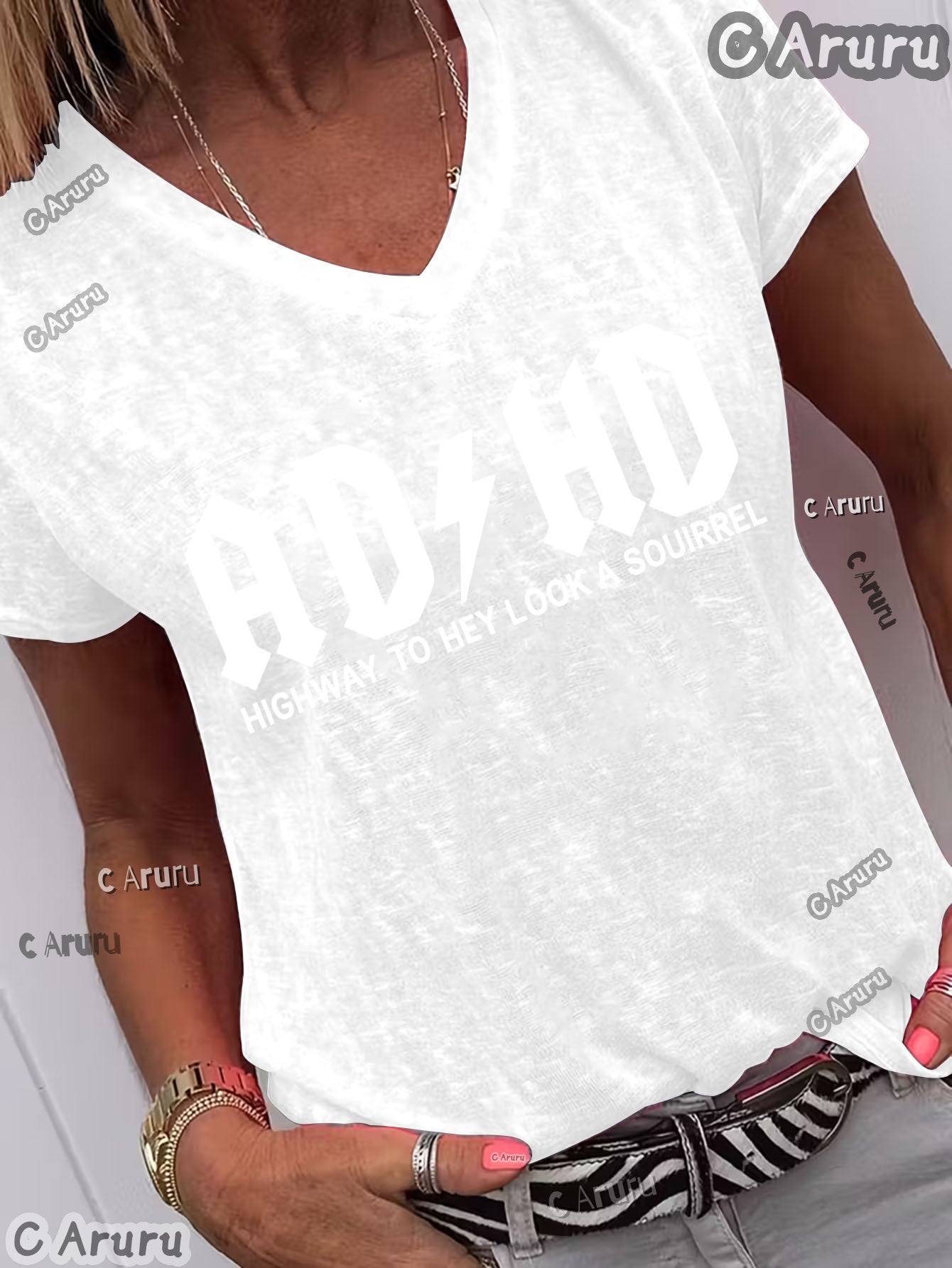Women's Essential T-Shirt - V-Neck Short Sleeve – Grass Green / Purple – Green option – view 4