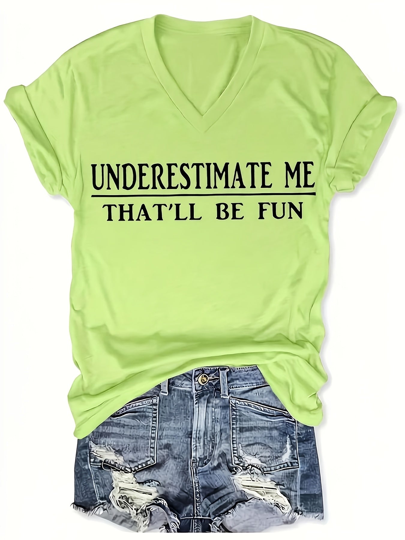 Women's Essential T-Shirt - V-Neck Short Sleeve – Purple / White detail view