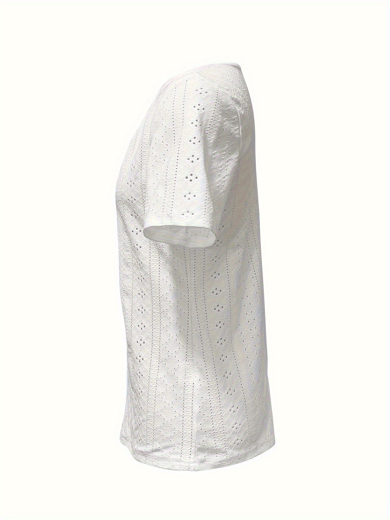 Women's Essential T-Shirt - V-Neck Short Sleeve – White / Light Blue detail view