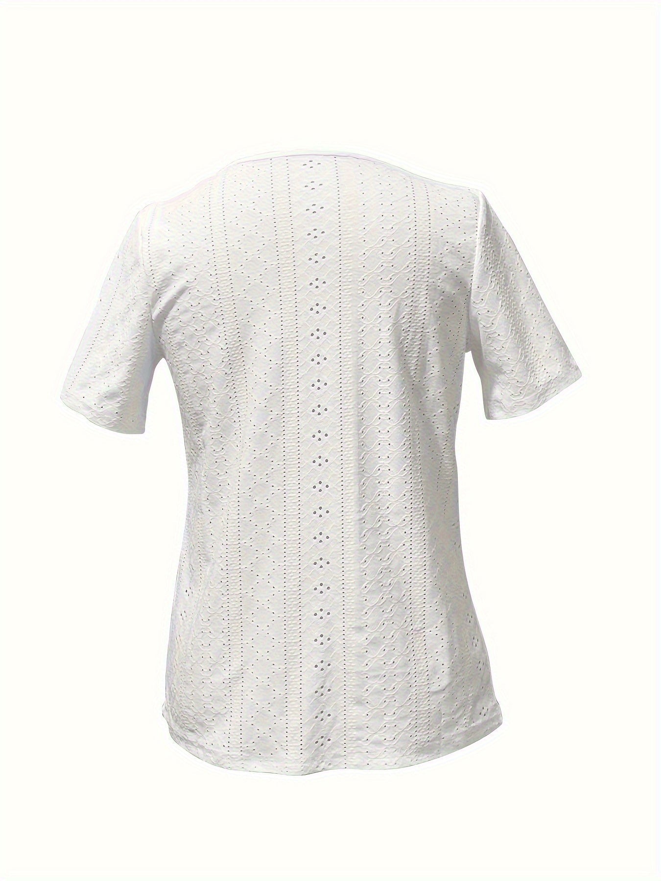 Women's Essential T-Shirt - V-Neck Short Sleeve – White / Light Blue detail view