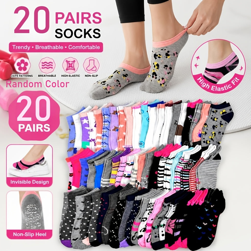 Women's Everyday Ankle Socks - 20-Pair Pack – See product label – main product image