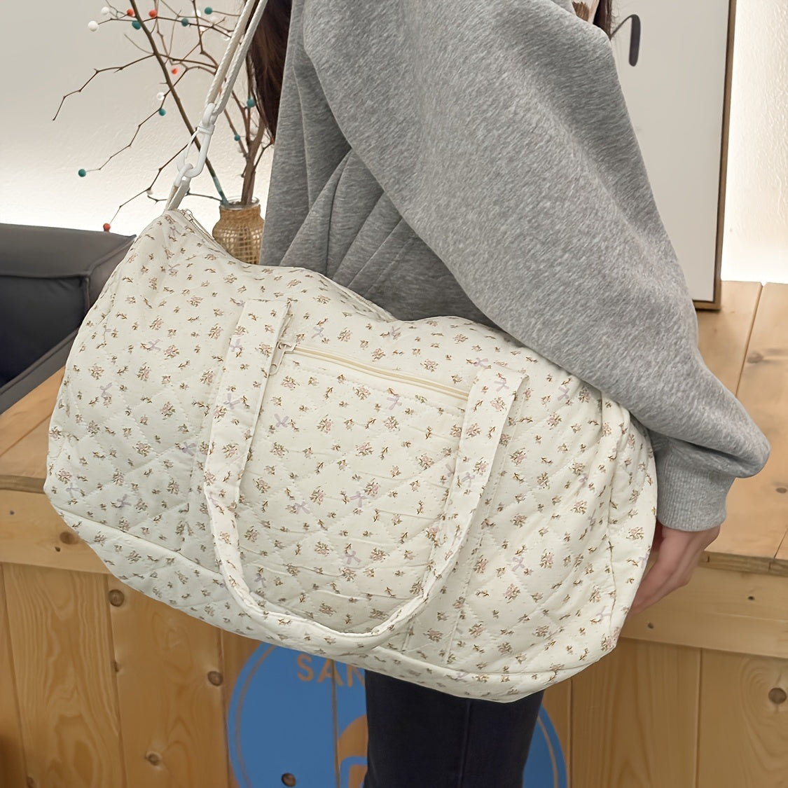 Women's Everyday Diaper Bag – Black / White – view 7