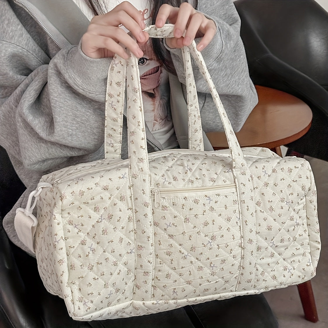 Women's Everyday Diaper Bag – Black / White – view 8
