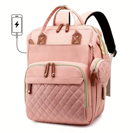 Women's Everyday Diaper Bag – pink color / Green – main product image