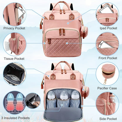 Women's Everyday Diaper Bag – pink color / Green – view 5